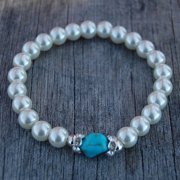 Glass Pearl Bracelet,Good Luck Bracelet,Mala Bracelet,Yoga Bracelet,8mm Beads - Picture 1 of 1